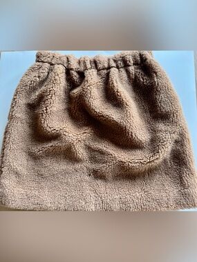 MaxMara Camel Faux Shearling teddy bear Mini Skirt Medium Size